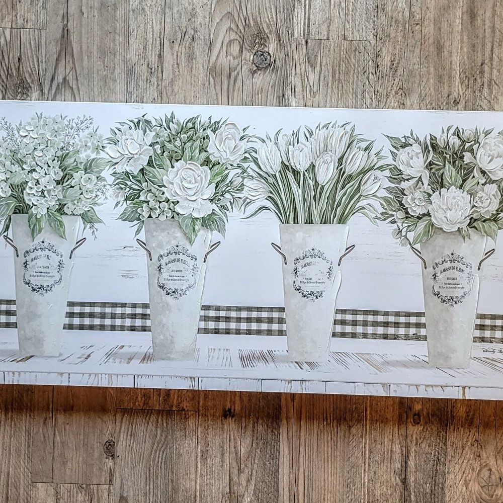 Farmhouse 3-D Floral Canvas 40"W X 20"L X 1"T